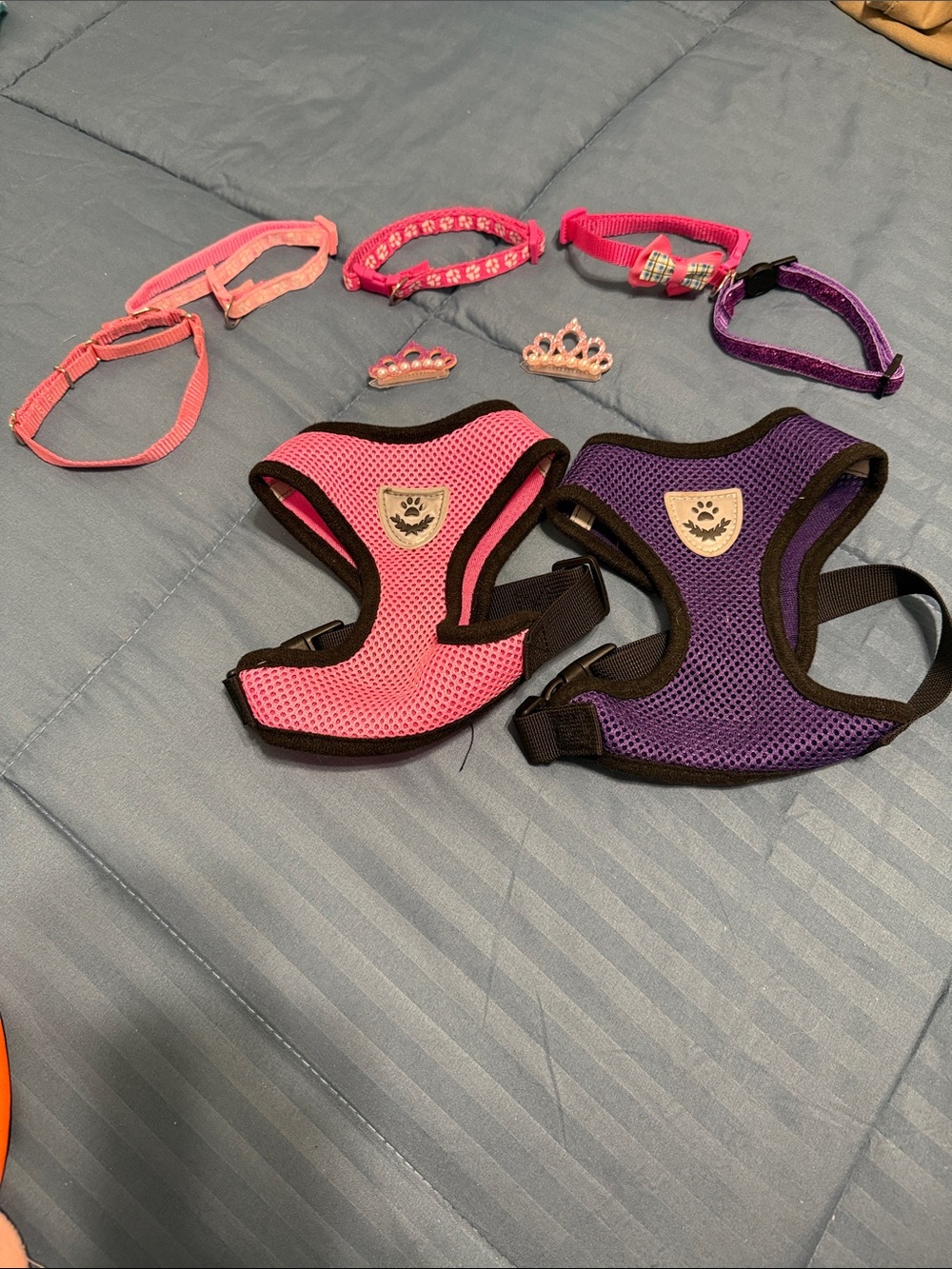 Pink and Purple Breathable Mesh Pet Harnesses - Set of 2